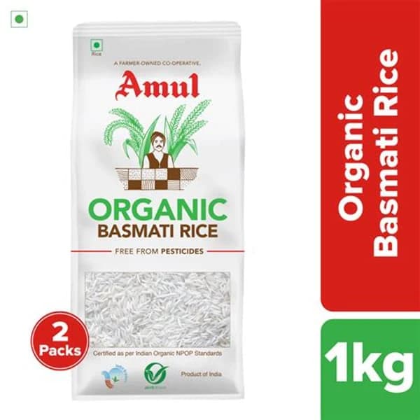 AMUL AMUL ORGANIC BASMATI RICE 1KG product image