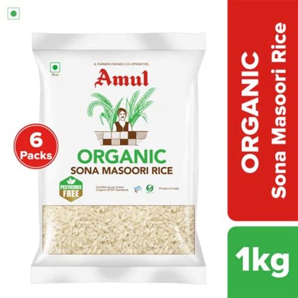 AMUL AMUL ORGANIC SONAMASOORI RICE 1KG product image