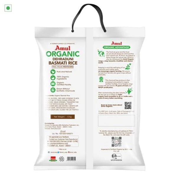 AMUL AMUL ORGANIC DEHRADUNI BASAMATI RICE 5KG product image