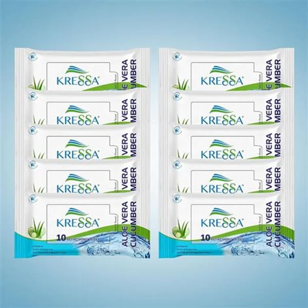 KRESSA KRESSA ALOEVERA CUC WIPES 10PC product image