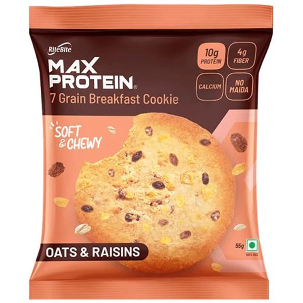 MAX PROTEIN MAX PROTEIN COOKIE OATS & RAISINS 55GM product image