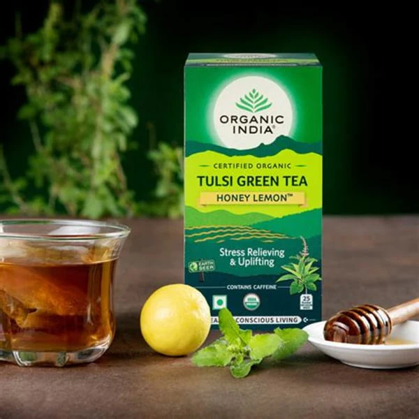 ORGANIC INDIA ORGANIC INDIA TULSI GREEN TEA HONEY LEMON 25N product image